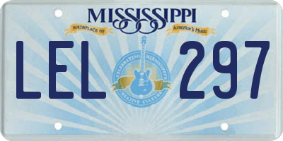 MS license plate LEL297