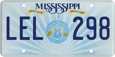 MS license plate LEL298