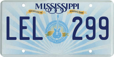MS license plate LEL299