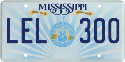 MS license plate LEL300