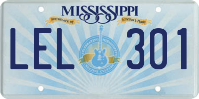 MS license plate LEL301