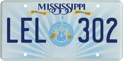 MS license plate LEL302