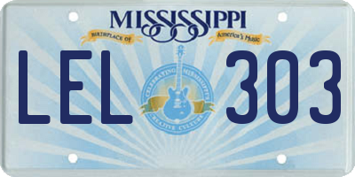 MS license plate LEL303