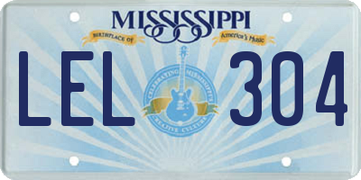 MS license plate LEL304