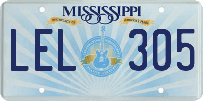 MS license plate LEL305