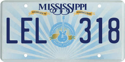 MS license plate LEL318