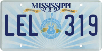 MS license plate LEL319