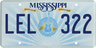 MS license plate LEL322