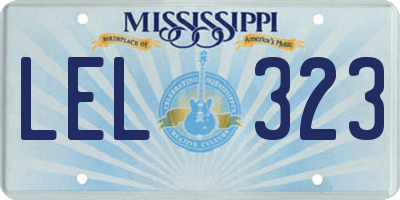 MS license plate LEL323