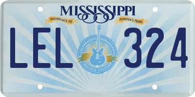 MS license plate LEL324