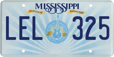 MS license plate LEL325