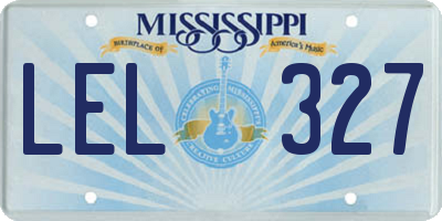 MS license plate LEL327