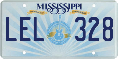 MS license plate LEL328