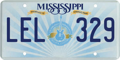 MS license plate LEL329