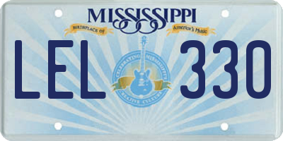 MS license plate LEL330