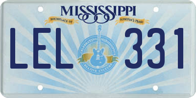 MS license plate LEL331