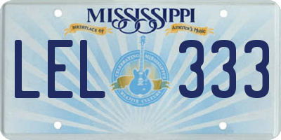 MS license plate LEL333