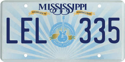 MS license plate LEL335