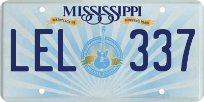 MS license plate LEL337