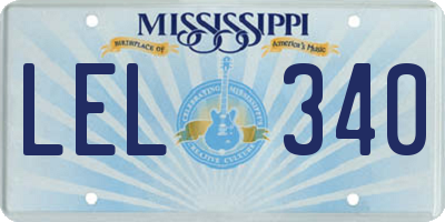 MS license plate LEL340