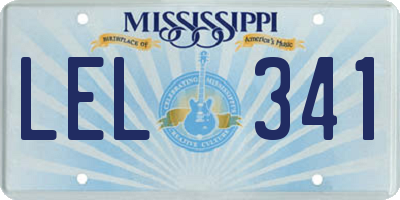 MS license plate LEL341
