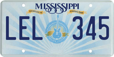 MS license plate LEL345