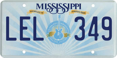 MS license plate LEL349