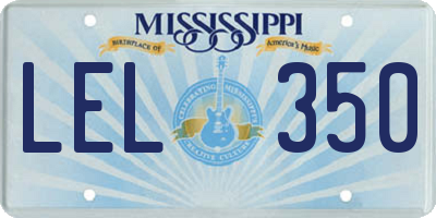 MS license plate LEL350