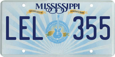 MS license plate LEL355