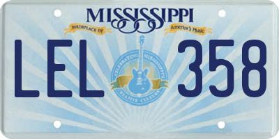 MS license plate LEL358