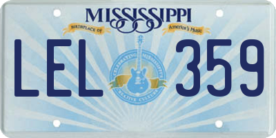 MS license plate LEL359