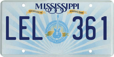 MS license plate LEL361