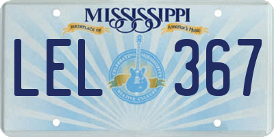 MS license plate LEL367