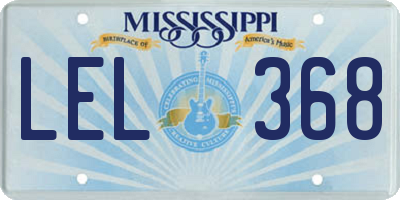 MS license plate LEL368