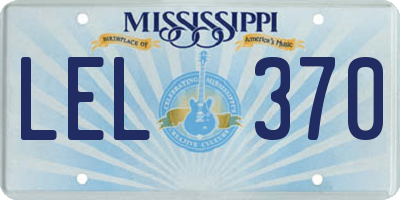 MS license plate LEL370