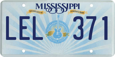 MS license plate LEL371