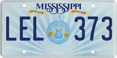 MS license plate LEL373
