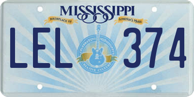 MS license plate LEL374