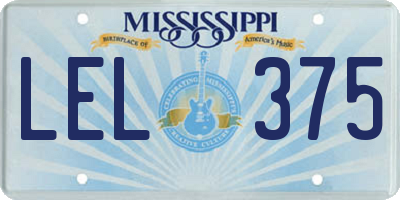 MS license plate LEL375