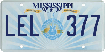 MS license plate LEL377