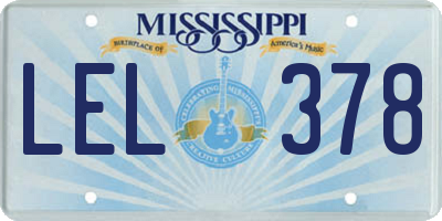 MS license plate LEL378