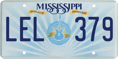 MS license plate LEL379