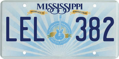 MS license plate LEL382