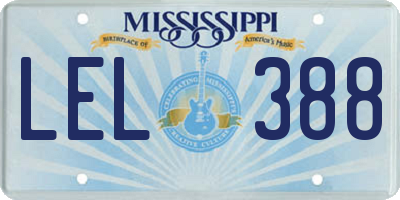 MS license plate LEL388