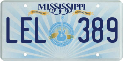 MS license plate LEL389