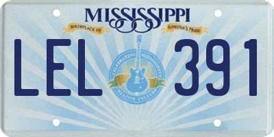 MS license plate LEL391