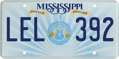 MS license plate LEL392