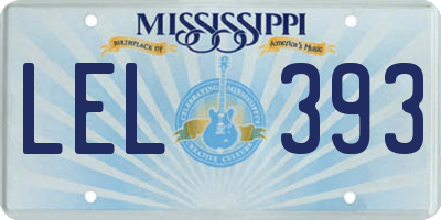 MS license plate LEL393
