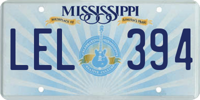 MS license plate LEL394
