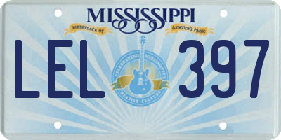 MS license plate LEL397